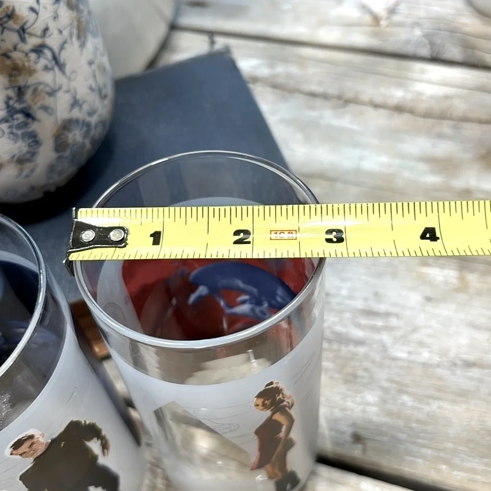 4 STAR TREK 2008 High Ball Glasses. Collectible Burger King Tumblers | Y2K